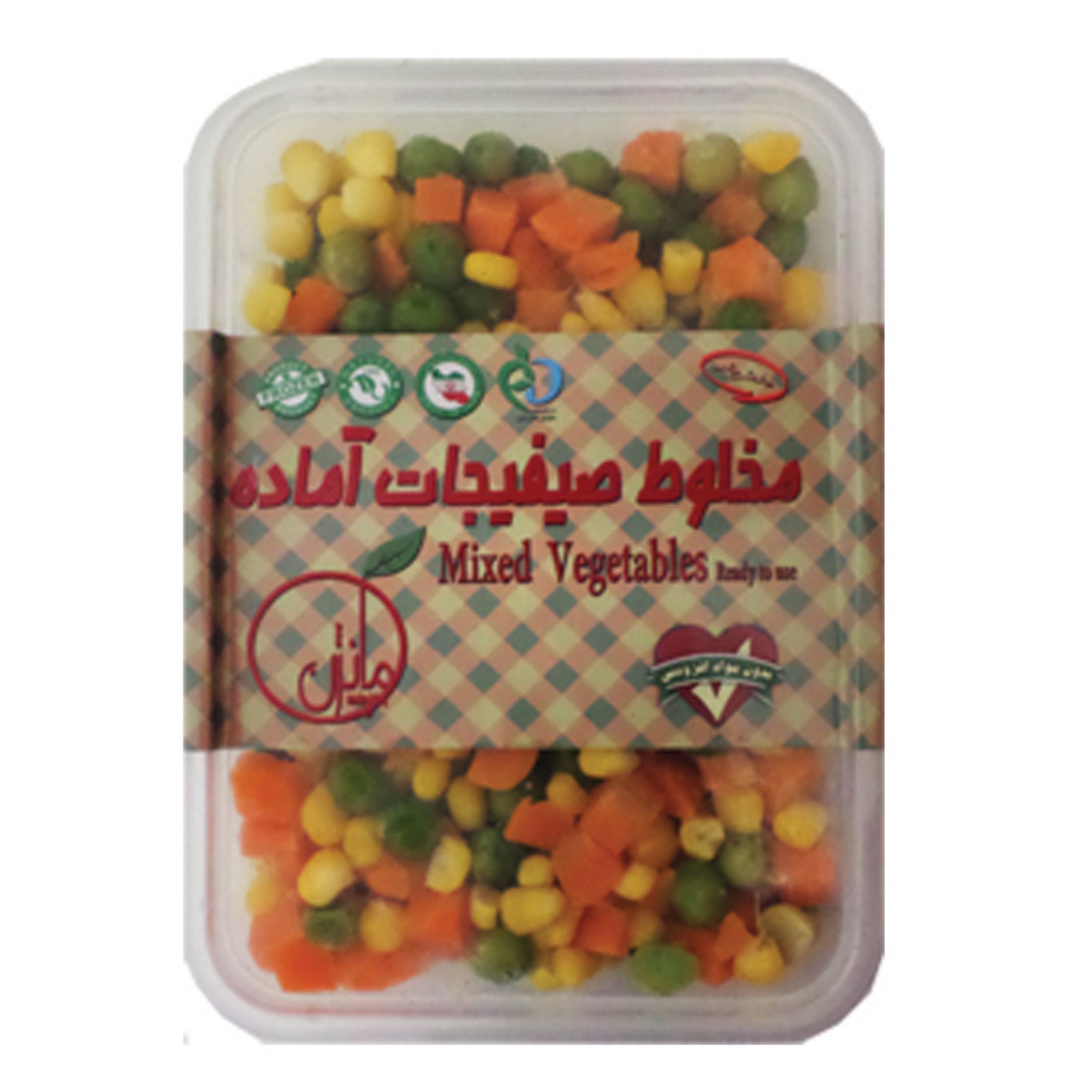 مخلوط ذرت هویج و نخود فرنگی مانژن