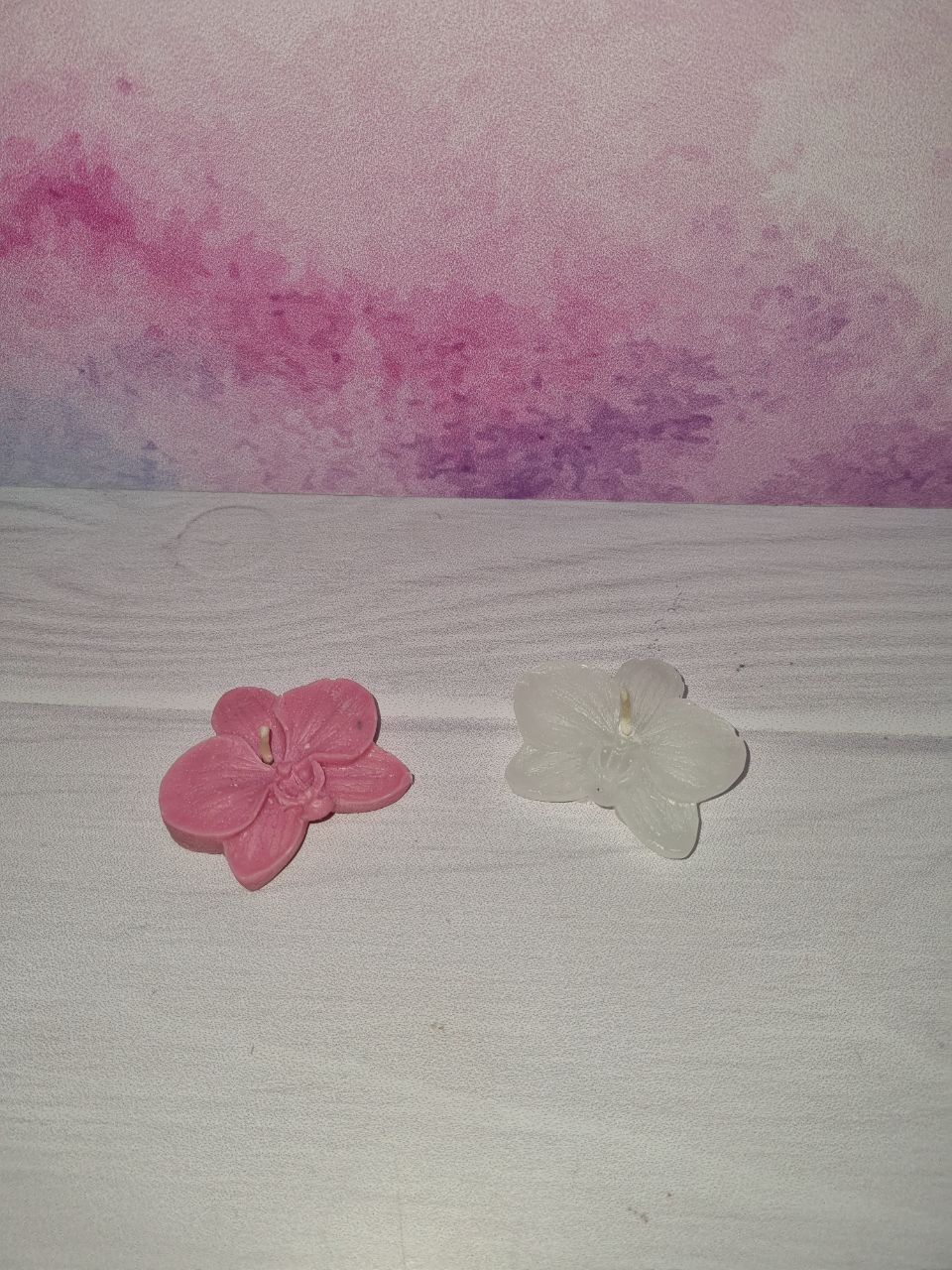 شمع دست ساز طرح گل ارکیده گیفت نوروزی هدیه نوروزی