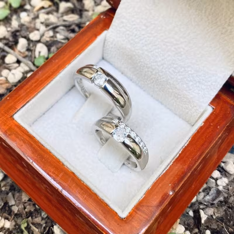 حلقه ست وارداتی نقره کد 1