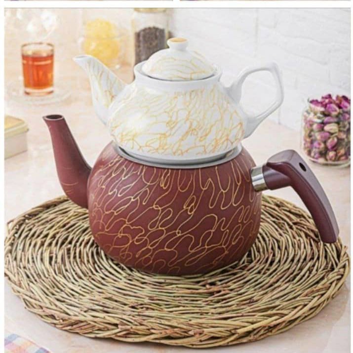 ست کتری و قوری گرانیتی مدل عنکبوتی