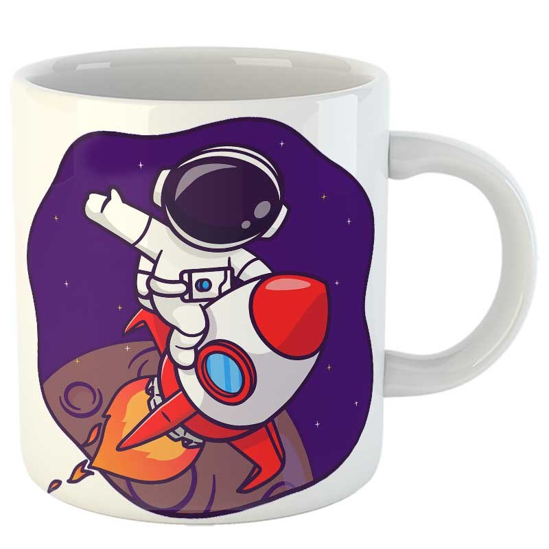 ماگ سرامیک طرح فضانورد و موشک - 2