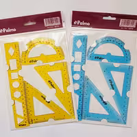 ست گونیا خط کش ژله ای 4 تیکه پالمو بسیار باکیفیت دارای دو رنگ