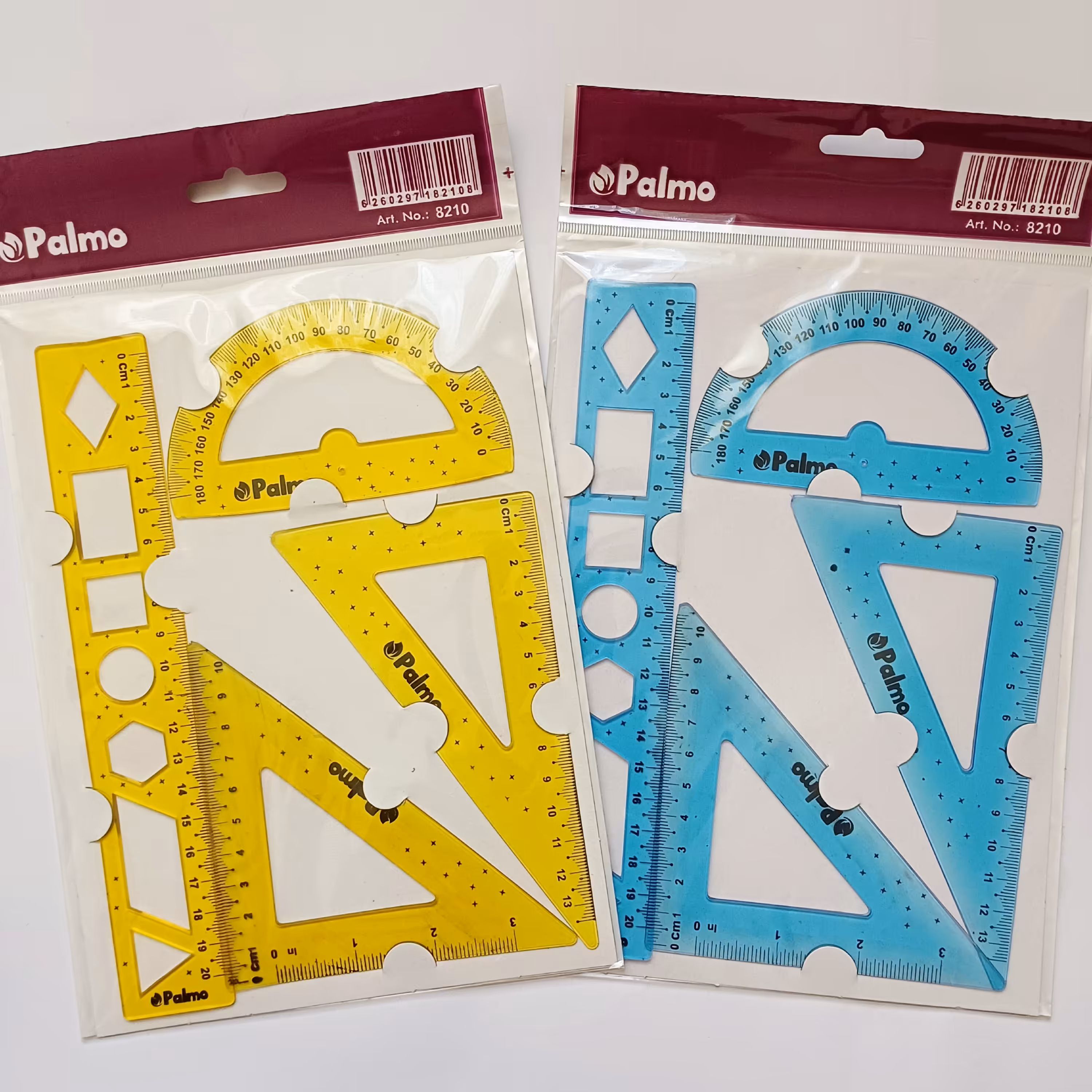 ست گونیا خط کش ژله ای 4 تیکه پالمو بسیار باکیفیت دارای دو رنگ