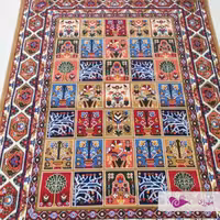 گلیم ماشینی یک و نیم در سه  طرح خشتی بژ
