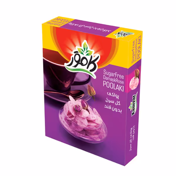 پولکی گل سرخ بدون قند کامور KAMVAR