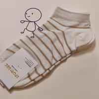 جوراب قهوه ای روشن راه راه سفید  تابستونی مناسب سایز 36-42