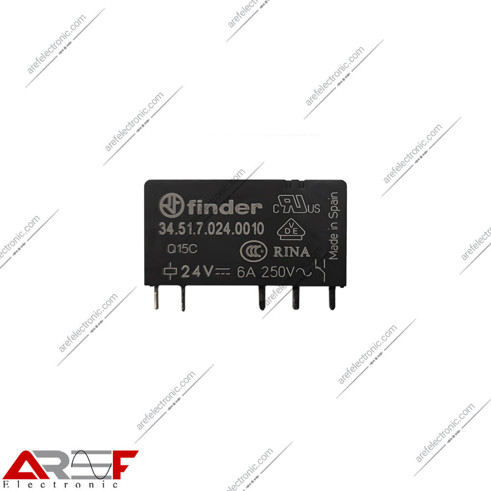 رله PLC فیندر دارای 24 ولت 1 کنتاکت 6 آمپر 5 پین Finder - فروشگاه عارف الکترونیک