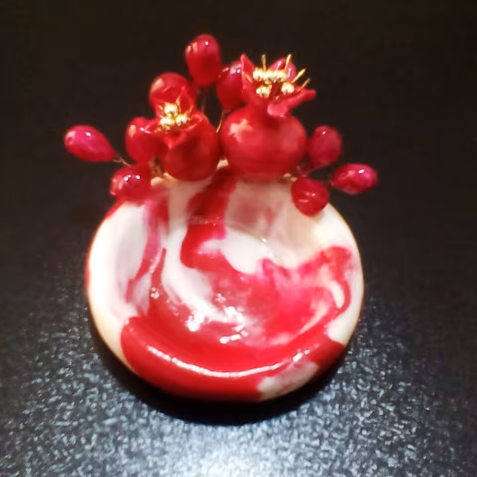 یلداجای شمع وارمر(پک دوتایی )جنس خمیر ایتالیایی، دانه انار پلاستیک قابل شستشوی دستی(ارسال رایگان)