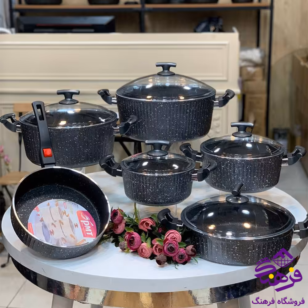 سرویس قابلمه پویان 11پارچه ELSA مشکی