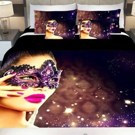 سرویس  روتختی دونفره 8تکه چاپی قابل ست با پرده با انتخاب جنس پارچه کد 944