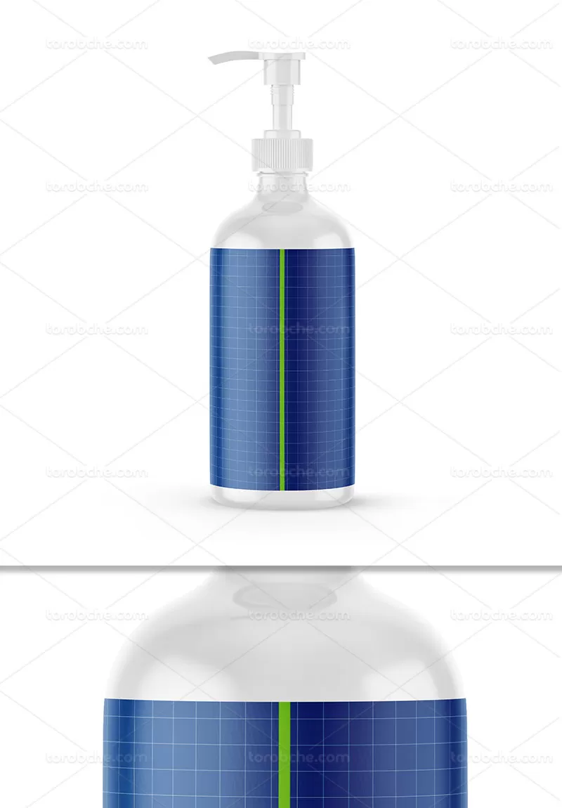 موکاپ بسته بندی مایع پمپی | گرافیک با طعم تربچه