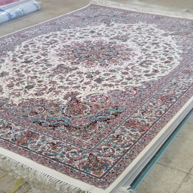 فرش ماشینی6متری700شانه تراکم2550طرح مجلسی تبریز رنگ کرم