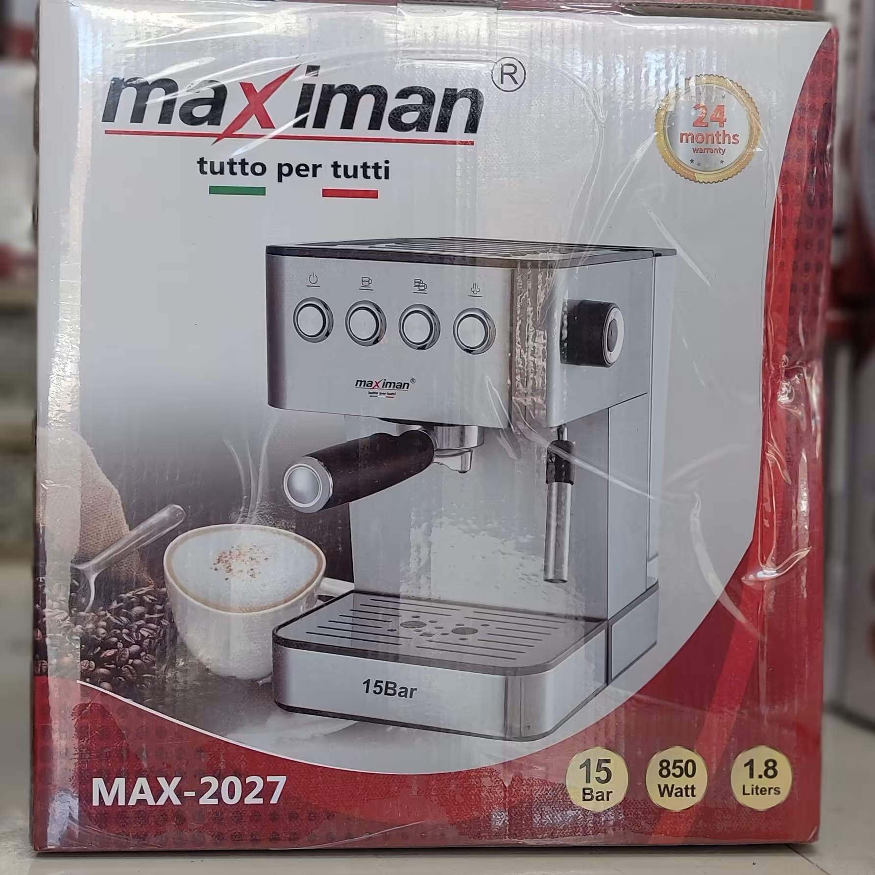 اسپرسو ساز ماکسیمان ایتالیا (15بار واقعی تمام استیل)