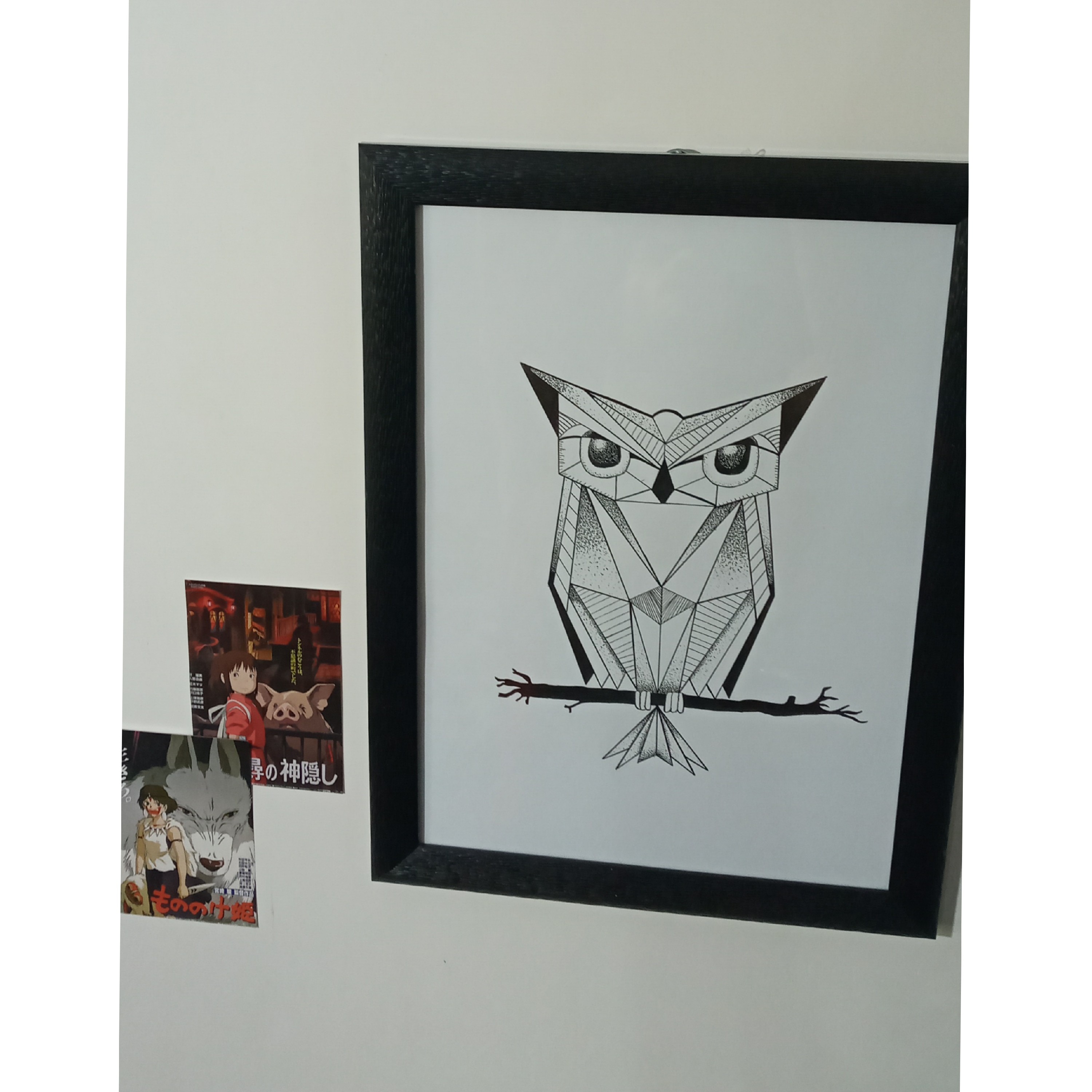 تابلو نقاشی با راپید طرح جغد سایز 40 در 30