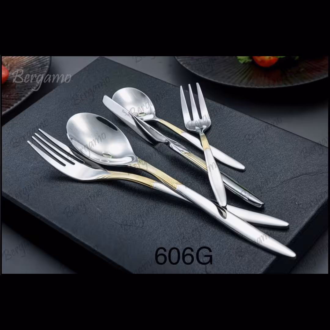 سرویس قاشق و چنگال 30 نفره 160 پارچه برند برگامو کد 606G