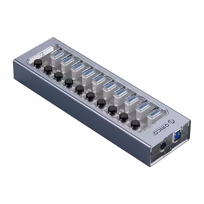 هاب 10 پورت USB3.0 اوریکو با کلید مدل ORICO 10 Port USB 3.0 Hub AT2U3-10AB