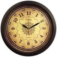 ساعت دیواری گرد -ساعت دیواری فانتزی -ساعت دیواری چوبی -ساعت دیواری سیتیزن کد S108 