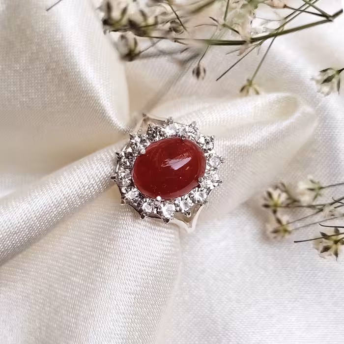 انگشتر نقره زنانه عقیق سرخ،برند سلین کالا،کد 3462460