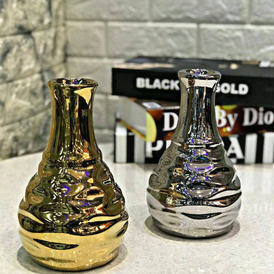گلدان اکسسوری نقره ای دکوراتیو براق مدل سایه