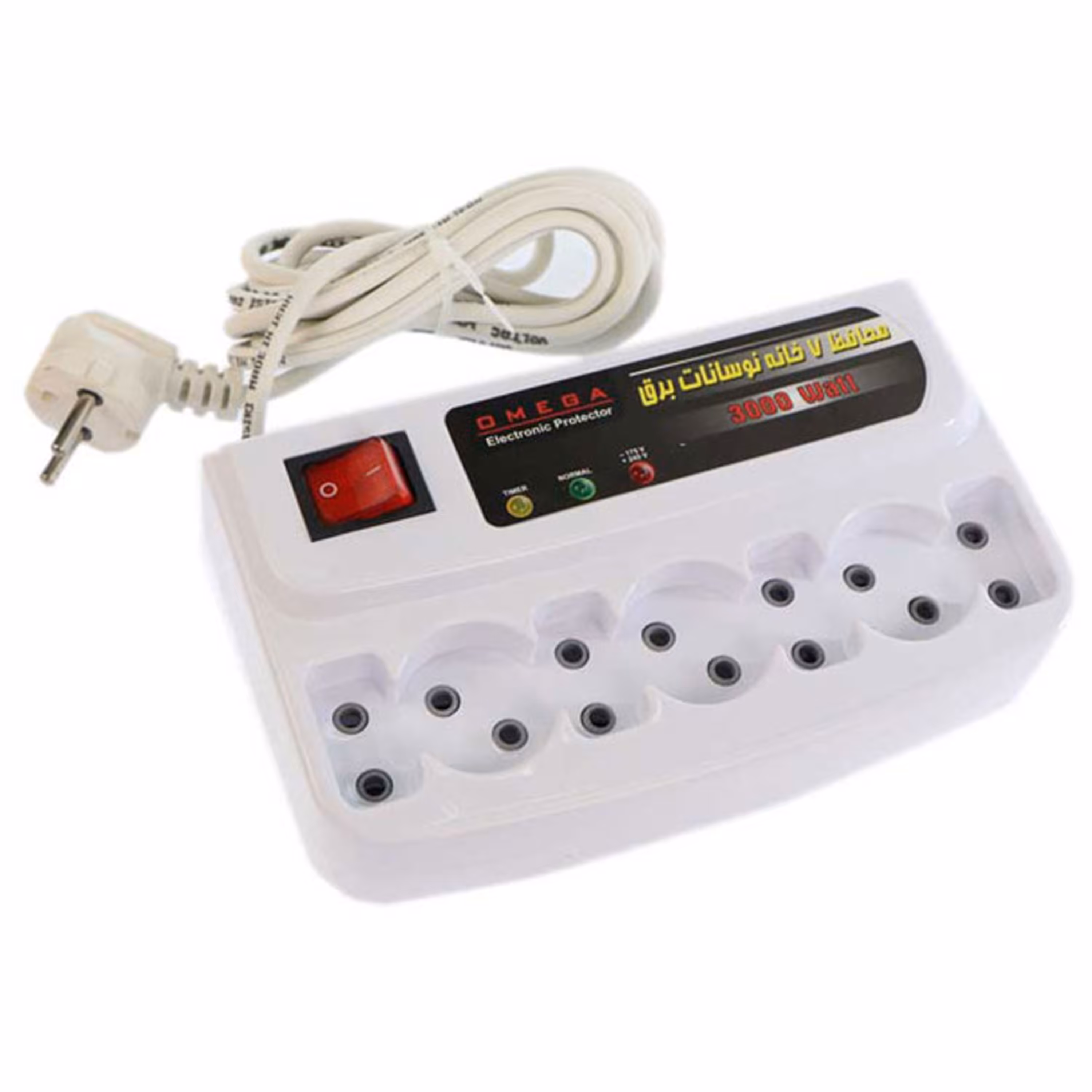 چند راهی و محافظ برق کامپیوتر و لوازم خانگی امگا 7 خانه طول 3 متر