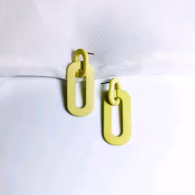 گوشواره زنجیر لیمویی