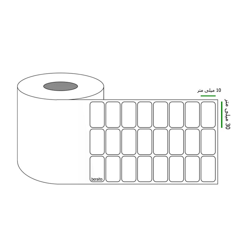 خرید برچسب پرینتر لیبل زن ابعاد 30 × 10 میلی متر رول 10000 عددی