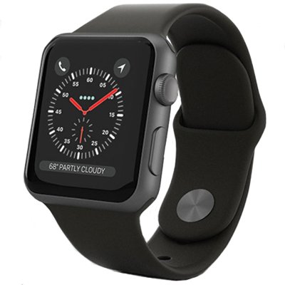 ساعت هوشمند اپل سری 3 مدل 42mm Space Gray Aluminum Case with black Sport Band-MQL12LL/A