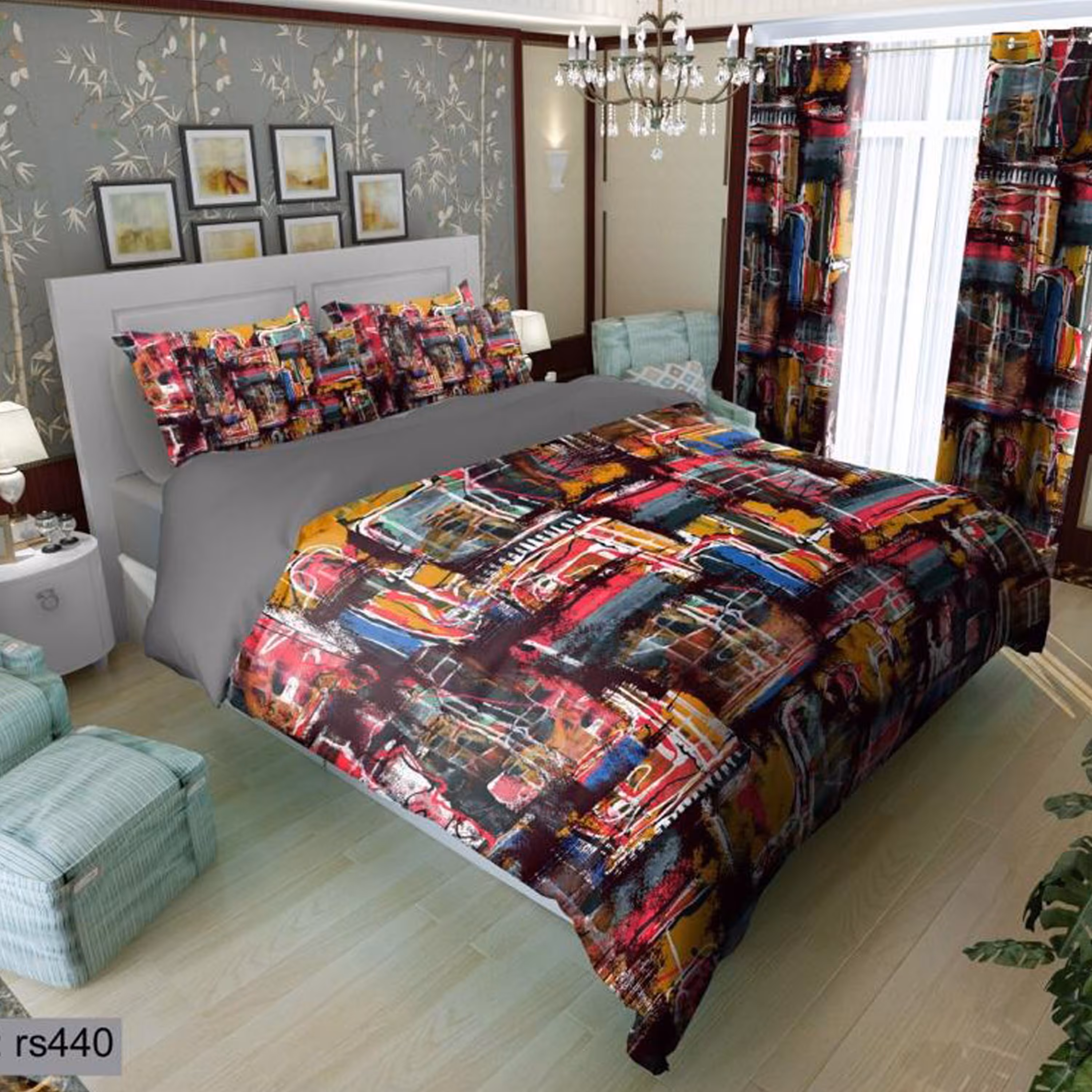 سرویس روتختی 1 نفره تنسل چاپی برندترک لند (Turk Land)  کد rs 440