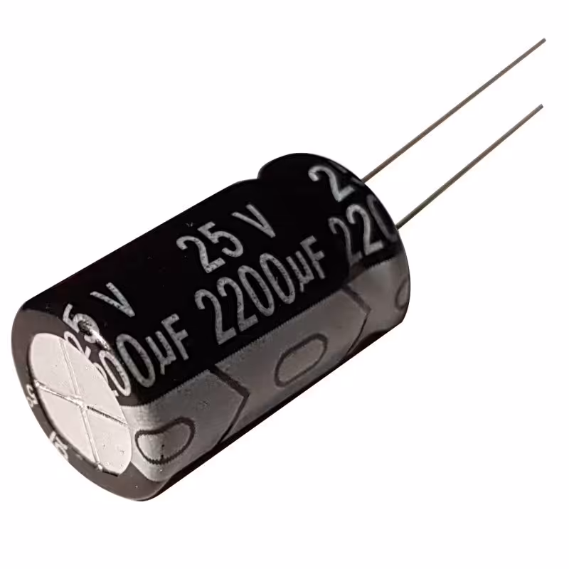 خازن 2200 میکرو فاراد 25 ولت( هر برند و رنگی که موجود باشد ارسال خواهد شد)