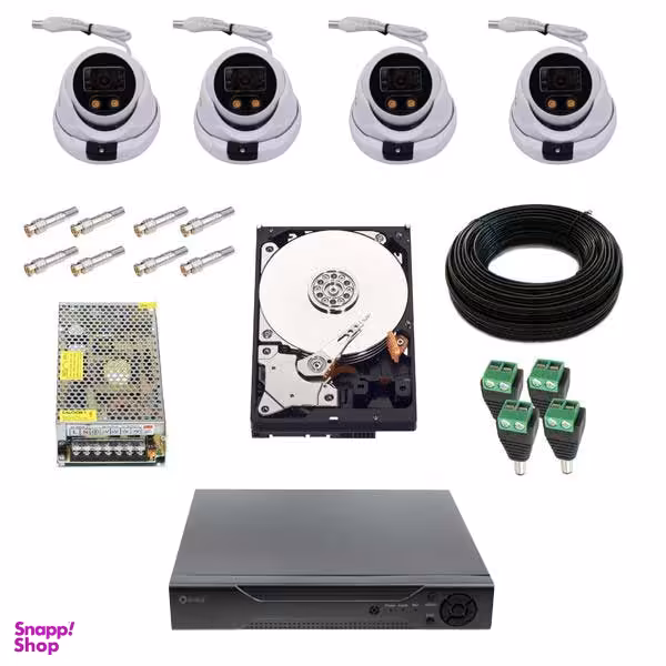 سیستم امنیتی 4 کانال 5 مگاپیکسل مدل RU-6108 مجموعه 20 عددی