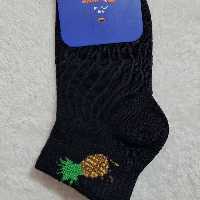 سه عدد جوراب مچی زنانه کش انگلیسی طرح کش آناناس نخ کتان برند جوپا ایران رنگ مشکی سایز فری مناسب 36 تا 40 ارسال رایگان 