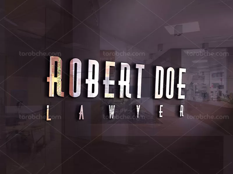 موکاپ لوگو دیواری PSD | گرافیک با طعم تربچه