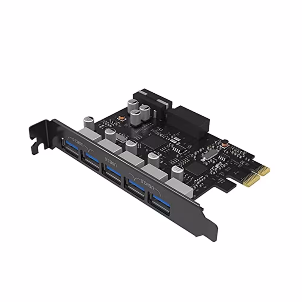 هاب 5 پورت PCI-E اوریکو مدل ORICO PVU3-5O2I-V1 5Port USB3.0 PCI-E Expansion Card