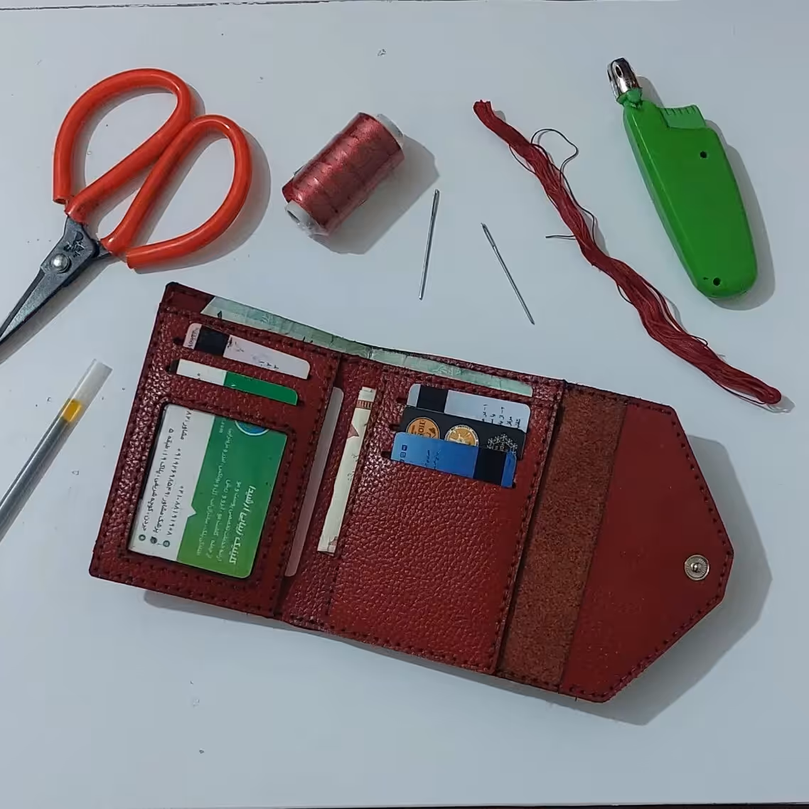 کیف پول زیبا جادار با چرم گاوی فلوتر