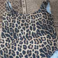 مایو دخترانه اسلیپ طرح دار  جنس راحت سایز لارج  مناسب سن 10 تا 12 سال نرمال فقط پلنگی باقی مونده  