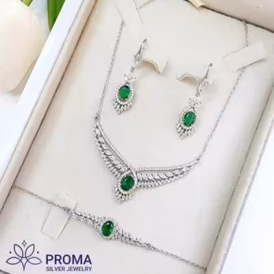 سرویس نقره زنانه جدید زنجیری مدل PRM24