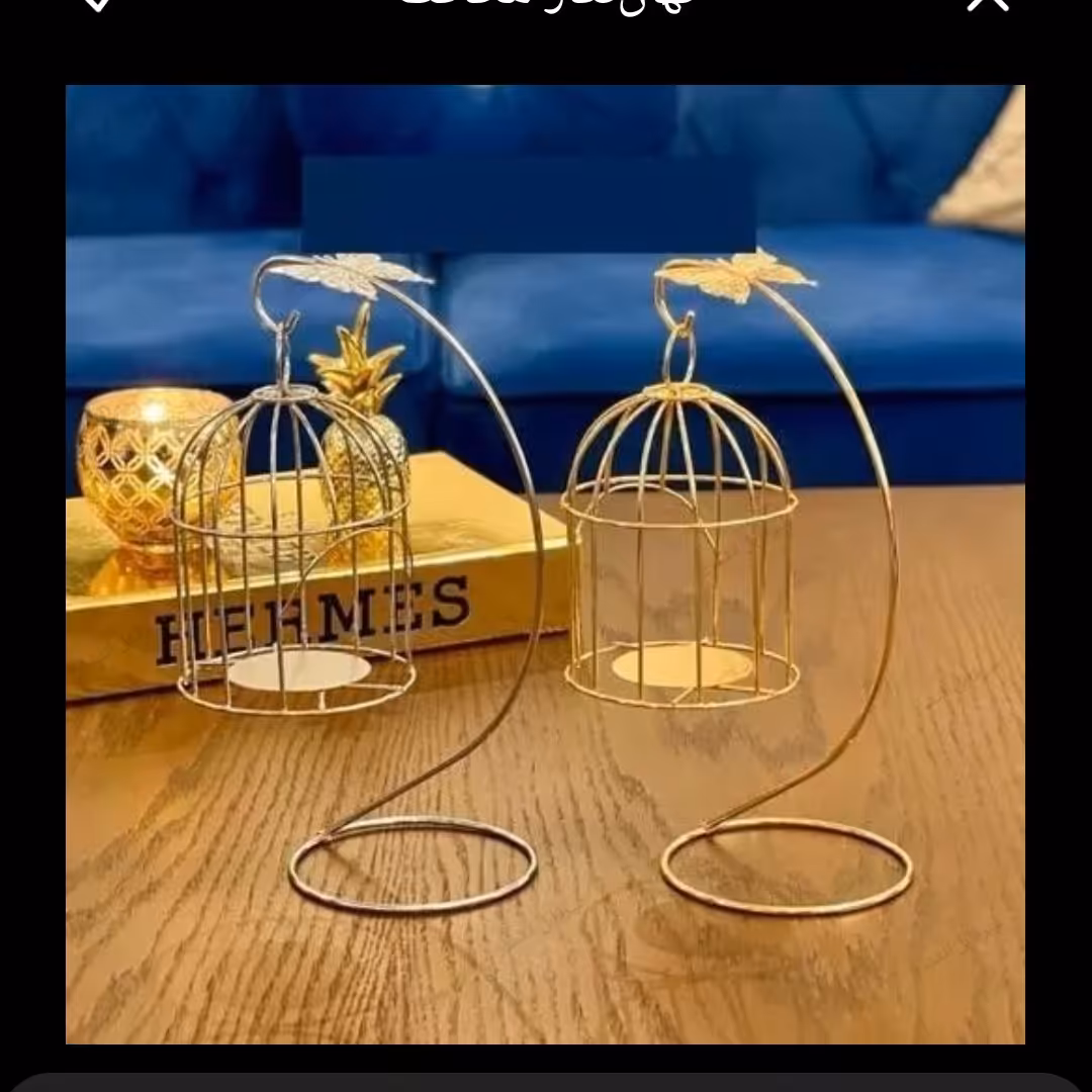 دکوری جاشمعی قفس آویز 