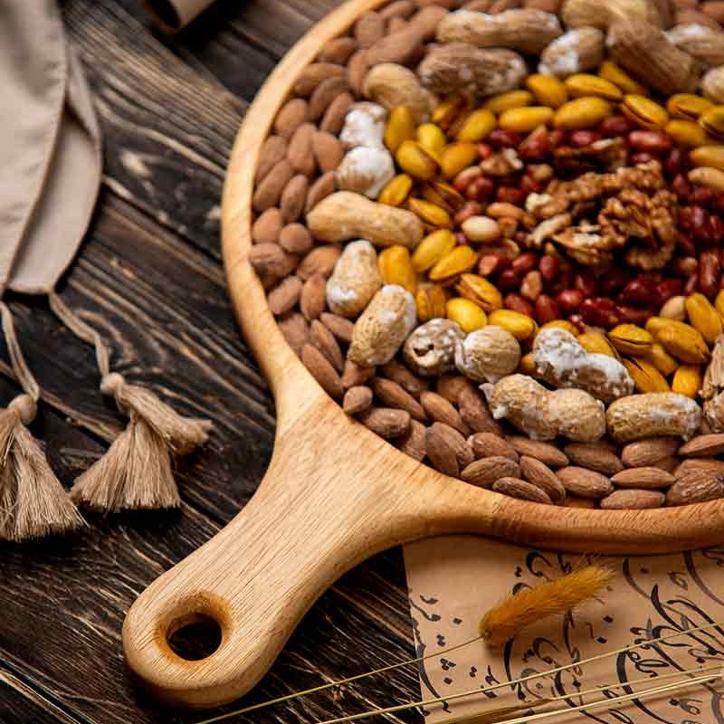 تخته سرو گرد دسته دار چوبی