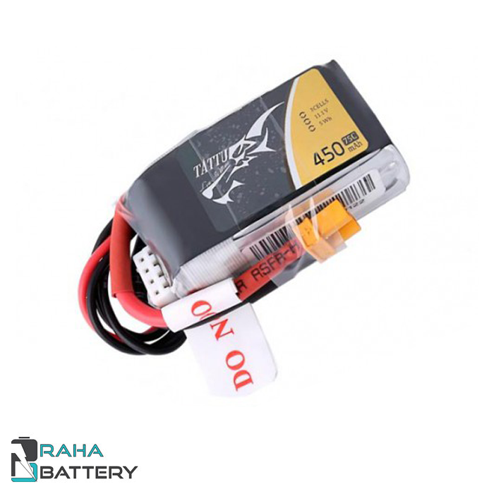 باتری لیتیوم پلیمر 3 سل TATTU 450mAh 75C
