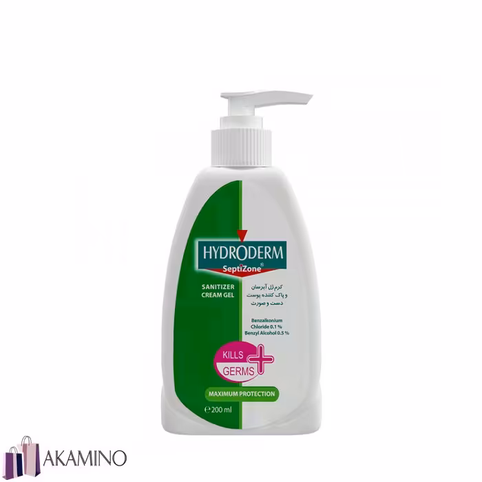 کرم ژل مرطوب کننده و ضدعفونی کننده آنتی سپتیک دست و صورت200میل هیدرودرم
