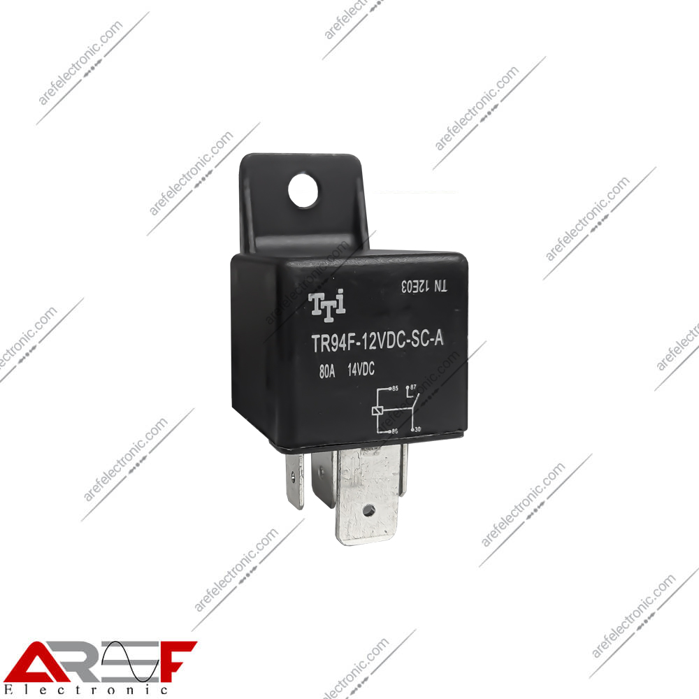 رله خودرویی TTi_TR94F دارای 12 ولت 4 پایه و 80 آمپر - فروشگاه عارف الکترونیک