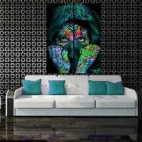 تابلو شاسی 2 تکه طرح نقاشی صورت کد 174 سایز 60x80 سانتیمتر