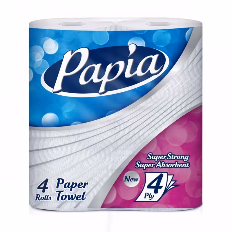 دستمال کاغذی حوله ای پاپیا 4 لایه 4 رول