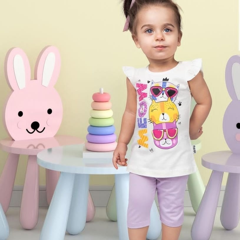 تاپ و شلوارک جنس بسیارعالی تک رنگ و در سه سایز 3،4،5