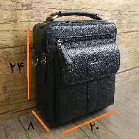 کیف دوشی پیاده روی چرم گاوی مشکی دست دوز برند ایزاکو مدل i-133
