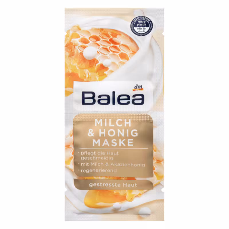 ماسک صورت باله آ مدل شیر و عسل حجم 8 میلی لیتر بسته 2 عددی