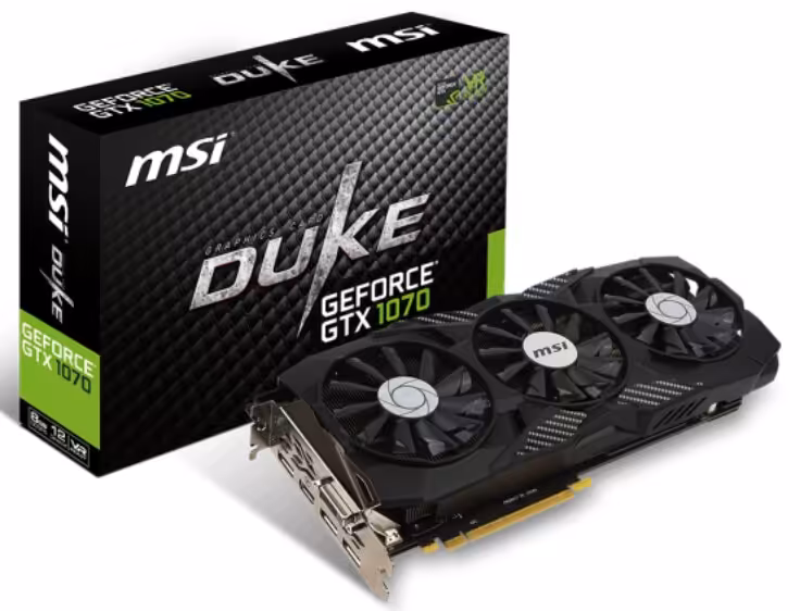 کارت گرافیک ام اس آی مدل جی تی ایکس 1070 دئوک 8 جی او سی با حافظه 8 گیگابایت