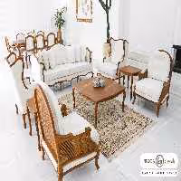 ست آماده تحویل - مبل 7 نفره   ناهار خوری 8 نفره   جلومبلی عسلی