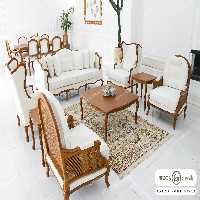 ست آماده تحویل - مبل 7 نفره   ناهار خوری 8 نفره   جلومبلی عسلی