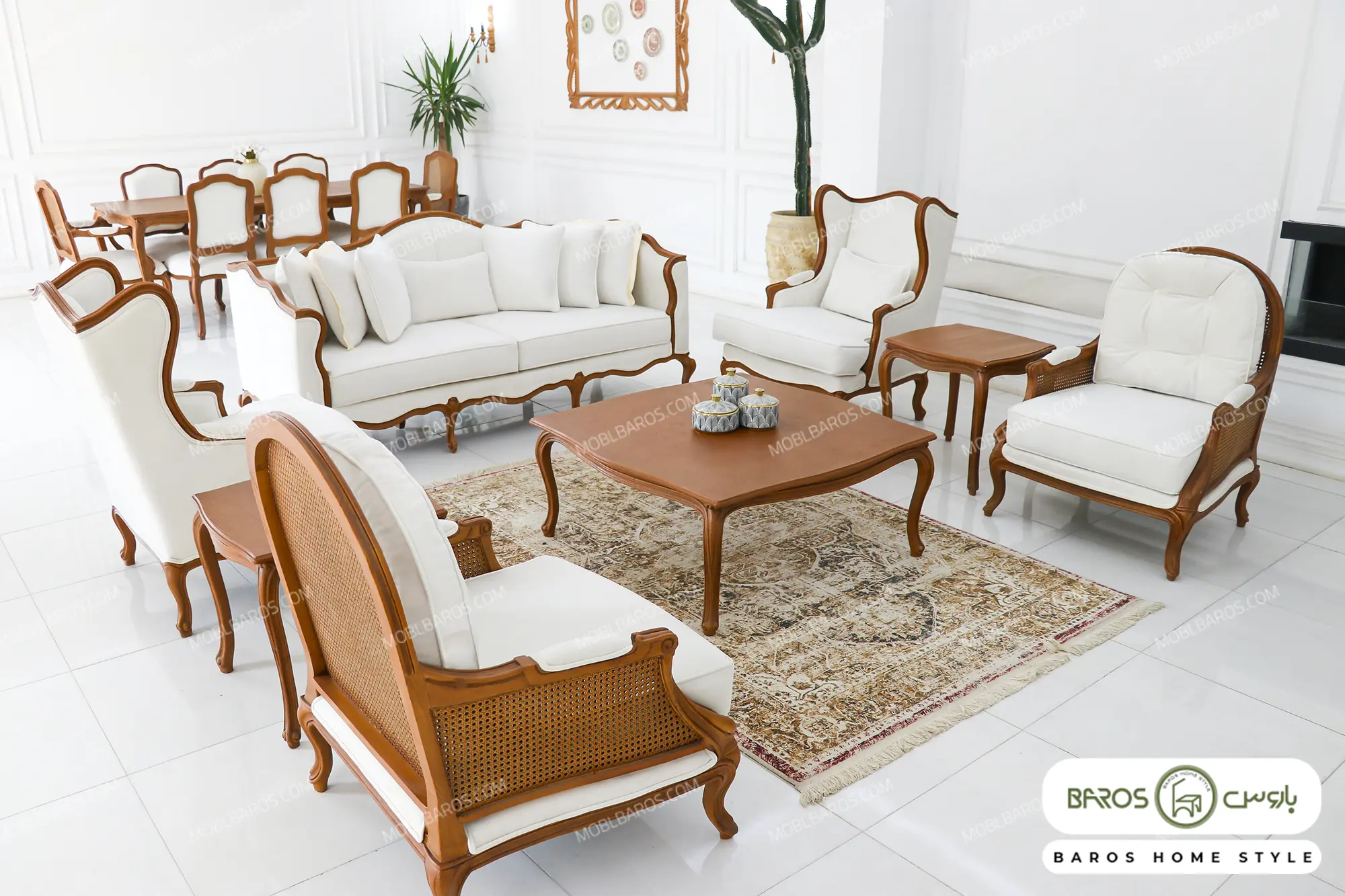 ست آماده تحویل - مبل 7 نفره   ناهار خوری 8 نفره   جلومبلی عسلی